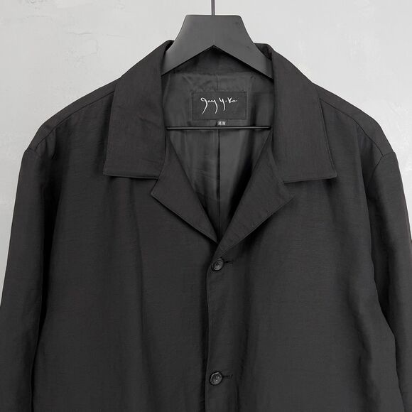 Vintage Jay Y. Ko Black Linen & Nylon Blend Lightweight 3-Button Blazer Medium - Picture 2 of 4